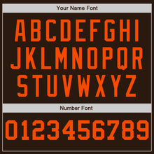 Charger l'image dans la galerie, Custom Brown White-Orange Pinstripe Authentic Split Fashion Baseball Jersey