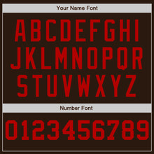 Charger l'image dans la galerie, Custom Brown White-Red Pinstripe Authentic Split Fashion Baseball Jersey