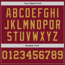 Load image into Gallery viewer, Custom Crimson White-Old Gold Pinstripe Authentic Split Fashion Baseball Jersey