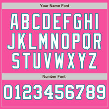 Load image into Gallery viewer, Custom Pink White-Teal Pinstripe Authentic Split Fashion Baseball Jersey