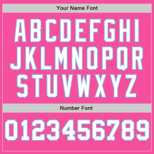 Load image into Gallery viewer, Custom Pink White-Light Blue Pinstripe Authentic Split Fashion Baseball Jersey