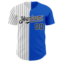 Laden Sie das Bild in den Galerie-Viewer, Custom Thunder Blue White-Black Pinstripe Authentic Split Fashion Baseball Jersey