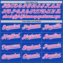 Laden Sie das Bild in den Galerie-Viewer, Custom Thunder Blue White-Pink Pinstripe Authentic Split Fashion Baseball Jersey