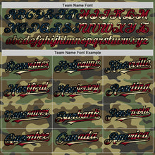 Laden Sie das Bild in den Galerie-Viewer, Custom Camo Vintage USA Flag Cream-Black Pinstripe Authentic Split Fashion Salute To Service Baseball Jersey