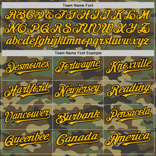 Laden Sie das Bild in den Galerie-Viewer, Custom Camo Gold Cream-Black Pinstripe Authentic Split Fashion Salute To Service Baseball Jersey