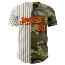 Laden Sie das Bild in den Galerie-Viewer, Custom Camo Orange Cream-Black Pinstripe Authentic Split Fashion Salute To Service Baseball Jersey
