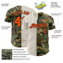 Laden Sie das Bild in den Galerie-Viewer, Custom Camo Orange Cream-Black Pinstripe Authentic Split Fashion Salute To Service Baseball Jersey