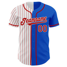 Laden Sie das Bild in den Galerie-Viewer, Custom Thunder Blue Red-White Red Pinstripe Authentic Split Fashion Baseball Jersey