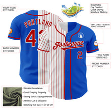 Laden Sie das Bild in den Galerie-Viewer, Custom Thunder Blue Red-White Red Pinstripe Authentic Split Fashion Baseball Jersey