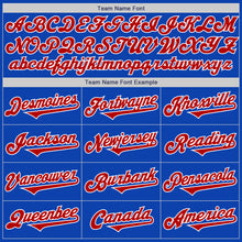 Laden Sie das Bild in den Galerie-Viewer, Custom Thunder Blue Red-White Red Pinstripe Authentic Split Fashion Baseball Jersey
