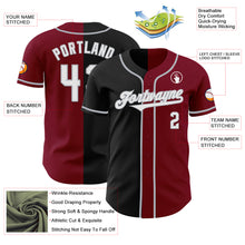 Laden Sie das Bild in den Galerie-Viewer, Custom Crimson Black-Gray Authentic Split Fashion Baseball Jersey