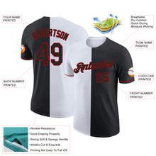 Load image into Gallery viewer, Custom Black White-Red Split Fashion Performance T-Shirt