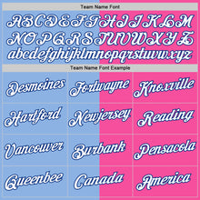 Load image into Gallery viewer, Custom Pink Royal-Light Blue Split Fashion Performance T-Shirt