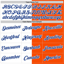 Load image into Gallery viewer, Custom Orange Royal-White Split Fashion Performance T-Shirt