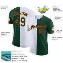 Load image into Gallery viewer, Custom Green White-Orange Split Fashion Performance T-Shirt