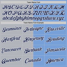 Load image into Gallery viewer, Custom Powder Blue Navy-Gray Split Fashion Performance T-Shirt