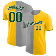 Load image into Gallery viewer, Custom Yellow Green-Gray Split Fashion Performance T-Shirt