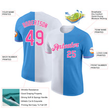 Загрузить изображение в средство просмотра галереи, Custom Powder Blue Pink-White Split Fashion Performance T-Shirt
