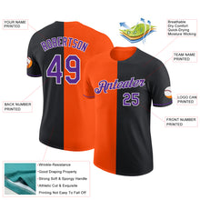 Загрузить изображение в средство просмотра галереи, Custom Black Purple-Orange Split Fashion Performance T-Shirt