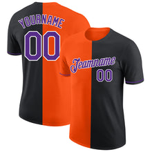 Загрузить изображение в средство просмотра галереи, Custom Black Purple-Orange Split Fashion Performance T-Shirt