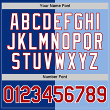 Load image into Gallery viewer, Custom Royal Red-Light Blue Split Fashion Performance T-Shirt