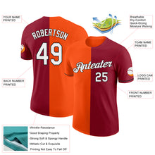 Загрузить изображение в средство просмотра галереи, Custom Crimson Orange-Black Split Fashion Performance T-Shirt