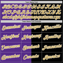 Загрузить изображение в средство просмотра галереи, Custom Black Old Gold-Purple Split Fashion Performance T-Shirt
