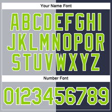 Load image into Gallery viewer, Custom Navy Neon Green-Gray Split Fashion Performance T-Shirt