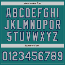 Load image into Gallery viewer, Custom Teal Gray Navy-White Split Ripped Pattern Baseball Pullover Sweatshirt Hoodie