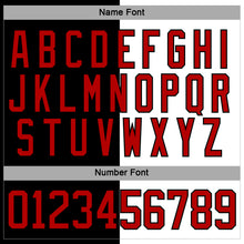 Laden Sie das Bild in den Galerie-Viewer, Custom Black Red-White Split Fashion Hockey Lace Neck Jersey