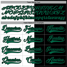 Laden Sie das Bild in den Galerie-Viewer, Custom Black Kelly Green-White Split Fashion Hockey Lace Neck Jersey