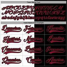 Laden Sie das Bild in den Galerie-Viewer, Custom Black Crimson-White Split Fashion Hockey Lace Neck Jersey