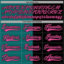 Charger l'image dans la galerie, Custom Black Pink-Teal Split Fashion Hockey Lace Neck Jersey