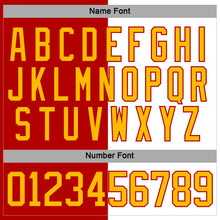 Charger l'image dans la galerie, Custom Red Gold-White Split Fashion Hockey Lace Neck Jersey