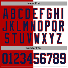Load image into Gallery viewer, Custom Red Navy-White Split Fashion Hockey Lace Neck Jersey