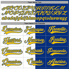 Charger l'image dans la galerie, Custom Royal Yellow-White Split Fashion Hockey Lace Neck Jersey