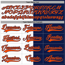 Charger l'image dans la galerie, Custom Navy Orange-White Split Fashion Hockey Lace Neck Jersey