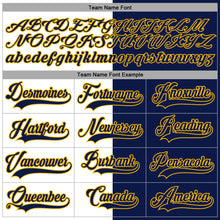 Charger l'image dans la galerie, Custom Navy Gold-White Split Fashion Hockey Lace Neck Jersey