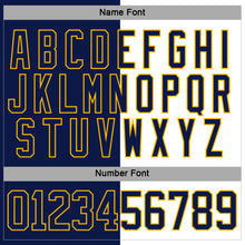 Charger l'image dans la galerie, Custom Navy Gold-White Split Fashion Hockey Lace Neck Jersey