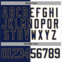 Charger l'image dans la galerie, Custom Navy Old Gold-White Split Fashion Hockey Lace Neck Jersey