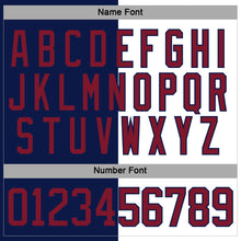 Charger l'image dans la galerie, Custom Navy Crimson-White Split Fashion Hockey Lace Neck Jersey