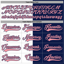 Charger l'image dans la galerie, Custom Navy Medium Pink-White Split Fashion Hockey Lace Neck Jersey