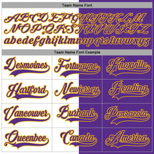 Load image into Gallery viewer, Custom Purple Gold-White Split Fashion Hockey Lace Neck Jersey
