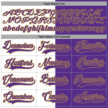 Load image into Gallery viewer, Custom Purple Old Gold-White Split Fashion Hockey Lace Neck Jersey