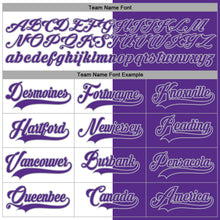 Load image into Gallery viewer, Custom Purple Gray-White Split Fashion Hockey Lace Neck Jersey