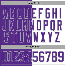 Load image into Gallery viewer, Custom Purple Gray-White Split Fashion Hockey Lace Neck Jersey
