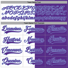 Load image into Gallery viewer, Custom Purple Light Blue-White Split Fashion Hockey Lace Neck Jersey