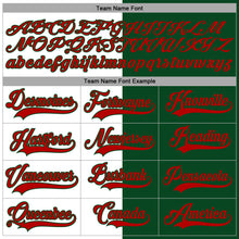 Load image into Gallery viewer, Custom Green Red-White Split Fashion Hockey Lace Neck Jersey