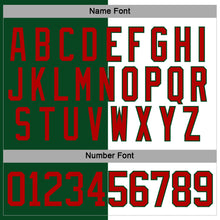 Load image into Gallery viewer, Custom Green Red-White Split Fashion Hockey Lace Neck Jersey