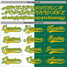 Load image into Gallery viewer, Custom Kelly Green Gold-White Split Fashion Hockey Lace Neck Jersey